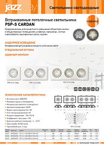 Встраиваемые потолочные светильники  PSP-S CARDAN 4
